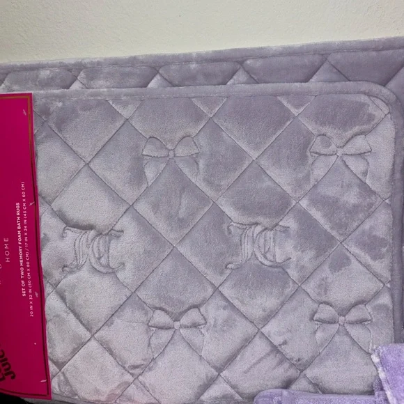 Juicy Couture Lavender Quilted Bath Mat, Shower Curtain and Towel Set - Picture 4 of 5